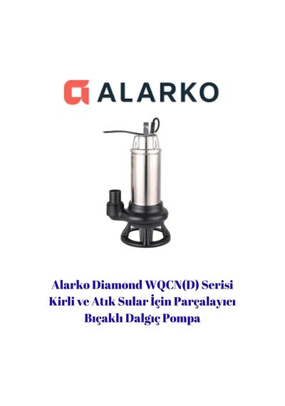 Wqcnd 13-10 Paslanmaz Parçalayıcı Bıçaklı Dalgıç Pompa