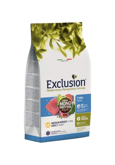 Exclusion Monoprotein Ton Balıklı Ve Narlı Düşük Tahıllı Orta Irk Yetişkin Köpek Maması 12 Kg