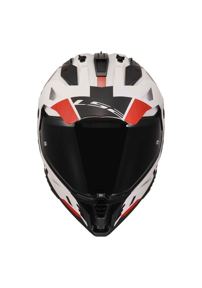Ls2 Pioneer 2 Hill Kros Motosiklet Kaskı Beyaz - Kırmızı