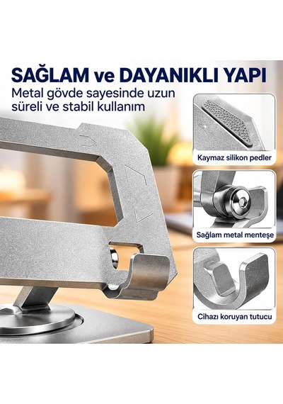 360 Döner Ayarlanabilir Metal Tablet Ve Telefon Standı, Ust1