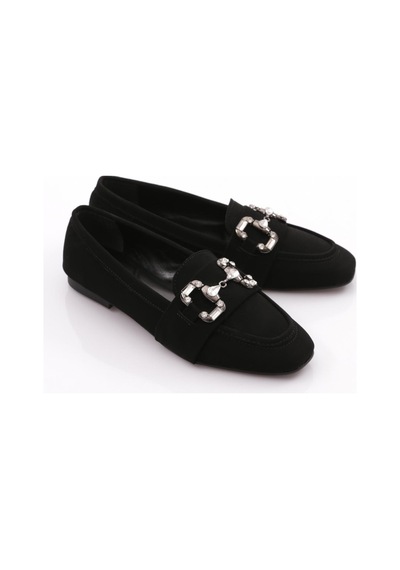 Dgn 5004-23y Kadin Kristal Tokali Loafer 5004-1423-R1700 Siyah