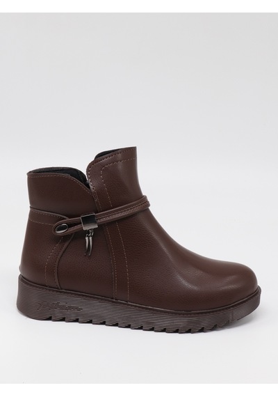 Nesilshoes Nesil Shoes Dvm 1001 Kahve Kadın Fermuarlı Kışlık Bot