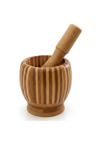 Porsima Pbt-409 Doğal Bambu Havan - Sarımsak Döveceği Ahşap Sarımsak Ezici Havan Döveç Diğer