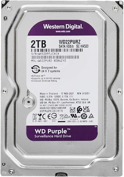 Western Digital Purple Wd22purz 2 Tb Sata 6gb-s 7-24 Güvenlik Harddisk Pc Bilgisayar Dvr Kamera Hard Diski