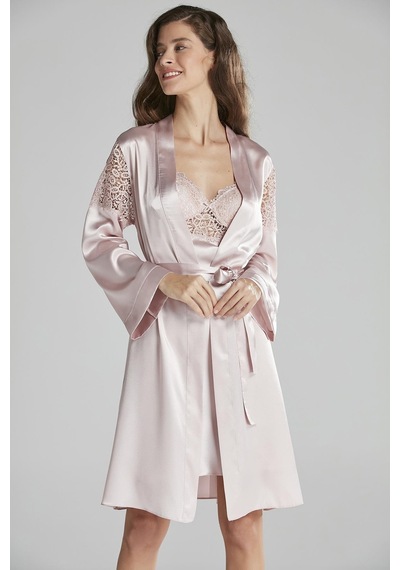 Pierre Cardin Saten Gecelik Sabahlık Pijama Takım Şort Takım 6'lı Gelin Çeyiz Seti - 6955 001