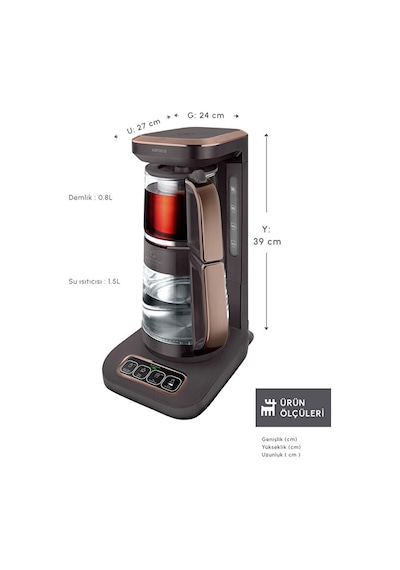 Karaca Çaysever Robotea Pro Connect 4 İn 1 Konuşan Cam Çay Makinesi