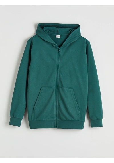 Lc Waikiki Yeşil Kapüşonlu Erkek Çocuk Fermuarlı Sweatshirt YESIL