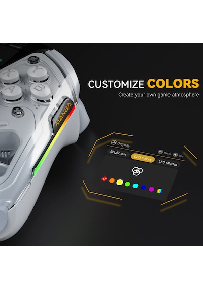 Manba One Kablosuz Gamepad Beyaz 2 Ekran, Manyetik Stand, Pc/switch/android/Apple ios Uyumlu  Desteği