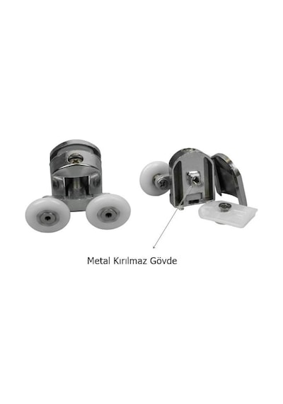 Duşakabin Tekerleği Metal Gövdeli Krom 4 Lü Set Teker Çapı 24 Mm Krom