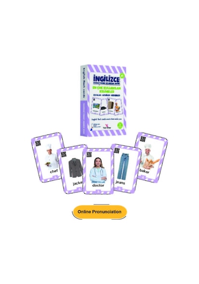 4-9 Yaş İngilizce Konuşturan Kelime Kartları English Flash Cards/ Okul Öncesi Ve İlkokul /376 Kelime