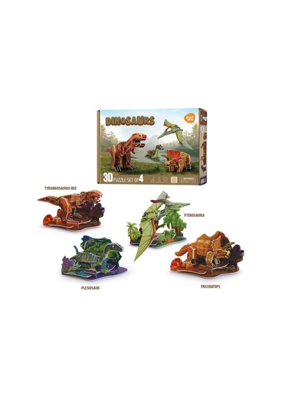 Puzzle 4 Plaka Dinozor