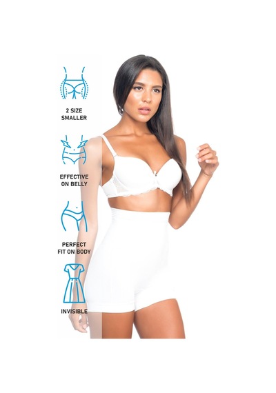 Beyaz Mı Emay 7027 Düşük Bel Boxer Korse Beyaz