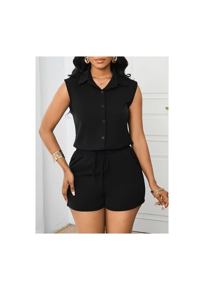 Butik İstanbul Kadın Kolsuz Yakalı Önden Düğmeli Dubai Bluz Ve Bağcıklı Kısa Şort Ikili Takım Siyah Butik İstanbul Kadın Kolsuz Yakalı Önden Düğmeli Dubai Bluz Ve Bağcıklı Kısa Şort Ikili Takım Siyah