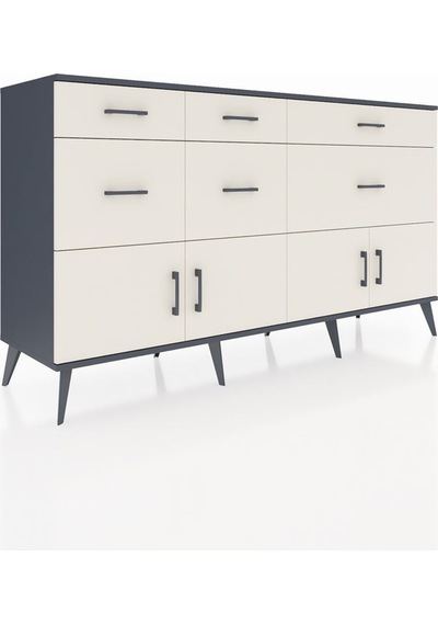 Hyperion Konsol Tek Raflı 6 Çekmeceli 4 Kapaklı 176x44x99 Antrasi Antrasit-aytaşı Hyperion Konsol Tek Raflı 6 Çekmeceli 4 Kapaklı 176x44x99 Antrasi Antrasit-aytaşı