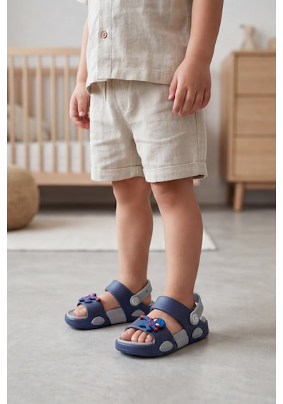Supernova Ultra Konfor Çift Tabanlı Ortopedik Bebek Ve Çocuk Sandalet Terlik 31-36 Beden Lacivert