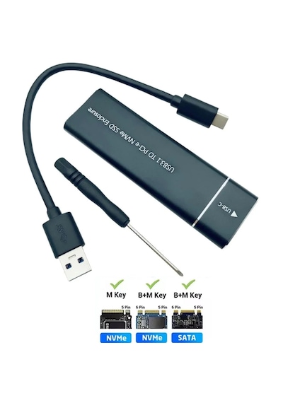 Usb 3.1 Type C To Pcı E Nvme & Sata M.2 Ssd Disk Kutusu
