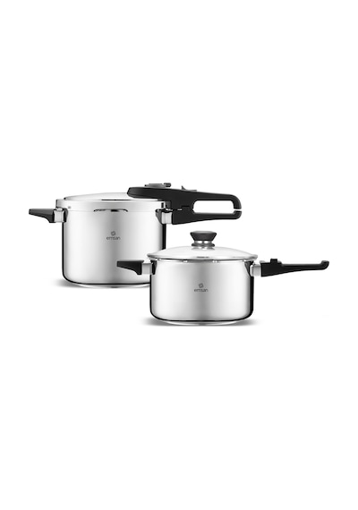 Emsan Fast Cooker Çift Emniyetli Düdüklü Tencere 4 +6 Lt Siyah