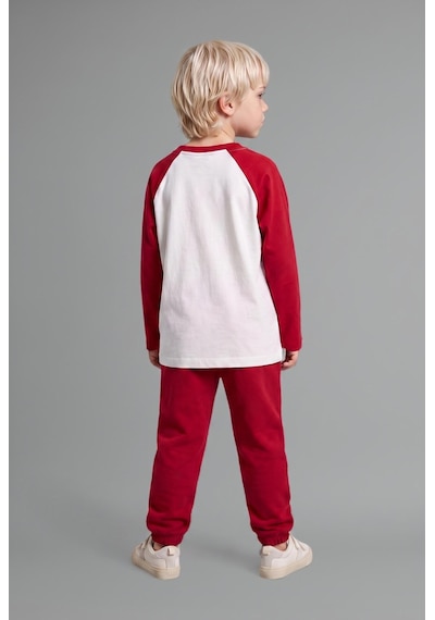 Defacto %100 Pamuk Oversize Reglan Kollu Baskılı 2li Uzun Kollu Tişört Erkek Bebek I0293a526aurd106 Kırmızı-rd106