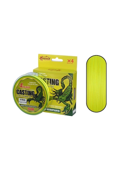 Captain Casting 4x 150m İp Misina Sarı - 0.18mm