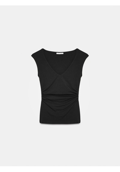 Dilvin 21222 V Yaka Basic Top-siyah