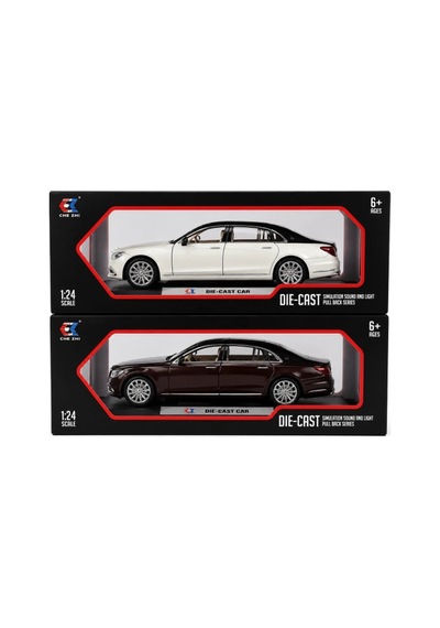 Mercedes S600 Metal 1:24 Ölçek Oyuncak Araba Sesli Işıklı Çek Bırak Makam Aracı 1 Adet