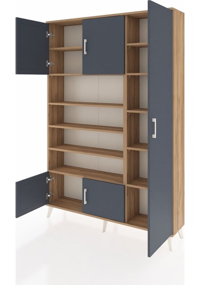 Arges Dolap 11 Raflı 5 Kapaklı 132x30x195 Çam-antrasit/çam Çam Arges Dolap 11 Raflı 5 Kapaklı 132x30x195 Çam-antrasit/çam Çam