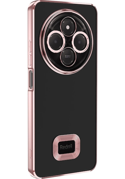 Xiaomi Redmi 14c 4g Kılıf Kamera Korumalı Logo Gösteren Zore Omega Kapak Rose Gold