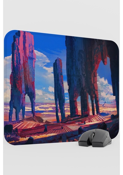 Dijital Çölde Sütunlar V3 48x40 Xl Gaming Kauçuk Kaymaz Taban Mouse Pad Fare Altlığı