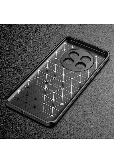 Honor Magic 7 Lite Uyumlu Silikon Kılıf Karbon Desenli Kamera Korumalı Autofocus Kapak Siyah Siyah