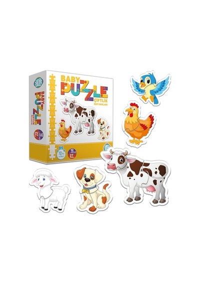 Crcl020 Baby Puzzle Çiftlik Hayvanları, Çok Renkli