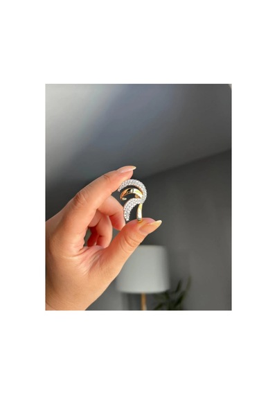 Lunarie Sarmal Zirkon Taşlı Vintage Kulak Tırmığı Ear Cuff Küpe Altın