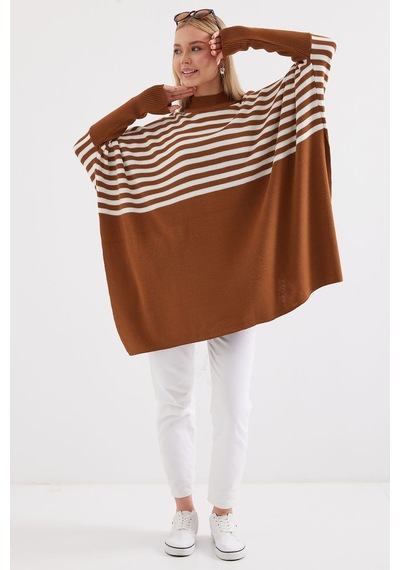 Hiccup Bdart Oversize Akrilik Bisiklet Yaka Kazak Mocha Kahvesi