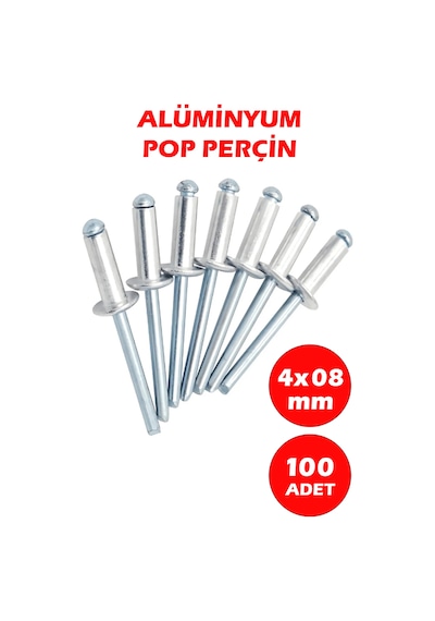 4x08 Alüminyum Pop Perçin 100 Adet
