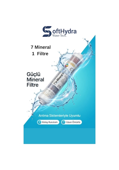 Soft Hydra 7 İnç Mineral Filtre - 7 Aşamalı Alkali Su Arıtma Filtresi Post In-line