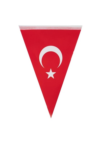 Türk Bayrağı Ay Yıldız Üçgen İpli Flama Bayrak-1 Adet 100 X 10 Cm