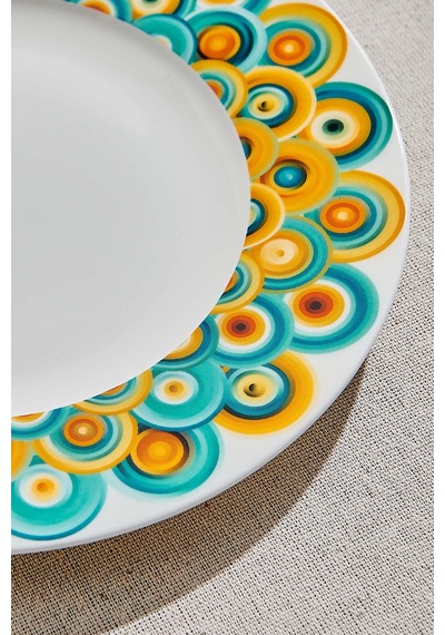 Pasabahce Bubble Art Porselen Pasta Tabağı - 1 Adet Çok Renkli