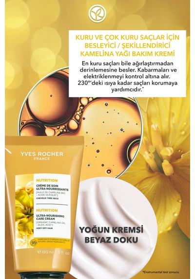 Yves Rocher Besleyici/şekillendirici Bakım Kremi - Kuru Çok Kuru Saçlar / Nutrition - Vegan -durulanmaz-150ml