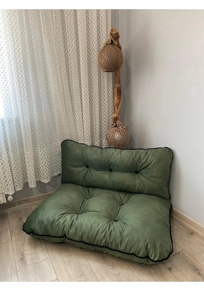 Petek Önü Yer Minderi Bahçe Ve Palet Minderi İkili Takım Yeşil