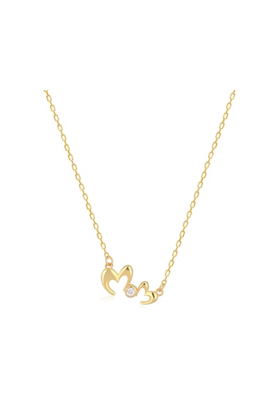 Emılıano Jewellery 925 Ayar Zirkon Taşlı Yazı Kolye Gold - Rose Gold - Gümüş