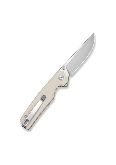Sencut Stria Milled Ivory G10 Handle Satin Finished D2 Blade Blade Çakı Beyaz