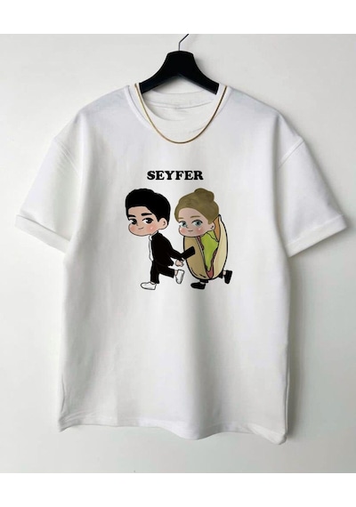 Flood Of Style Erkek Beyaz Seyfer Oversize Bisiklet Yaka Tshirt