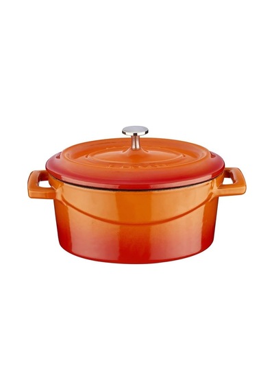 Metal Oval Mini Tencere, Turuncu Çok Renkli