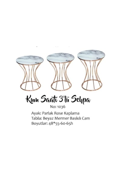 Brc Kumsaat Model Zigon Şık Düz Beyaz Temper Cam Metal Transmisyo