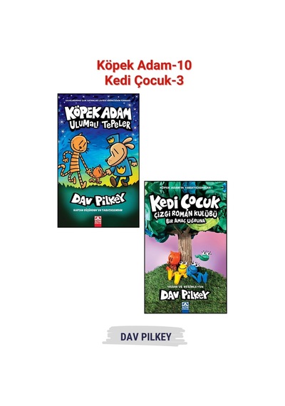 Köpek Adam 10 + Kedi Çocuk Çizgi Roman Kulübü 3 Serinin Final Kitapları - 2 Kitap Set, Dav Pılkey