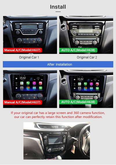 Nissan Qashqai Digital A/c 2014+ Uyumlu Multi Medya Navi Gasyon Usb Kamera Carplayer
