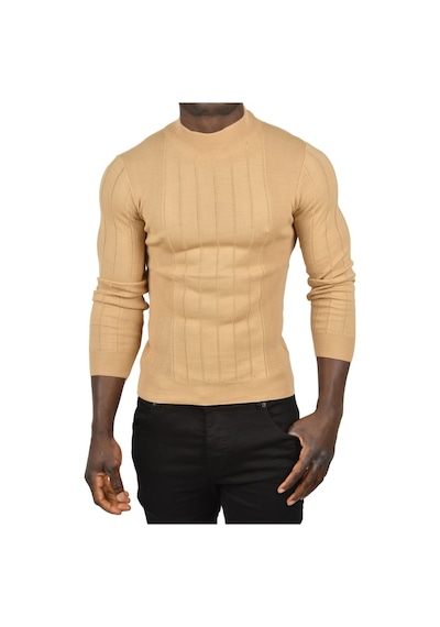 Deepsea Erkek Camel Yarım Balıkçı Yaka Çizgili Tüylenmeyen Slim Fit Triko Kazak 2505491 Camel Deepsea Erkek Camel Yarım Balıkçı Yaka Çizgili Tüylenmeyen Slim Fit Triko Kazak 2505491 Camel