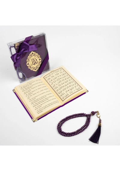 Tesbih + Yasin Hediye Seti Çanta Boy, Şemslafzatullah, Mor Mor