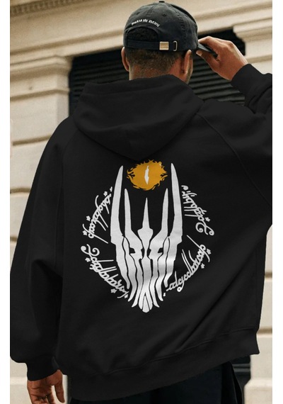 Sevbano Yüzüklerin Efendisi Film Sırt Baskılı Unisex Oversize Premium Hoo Siyah