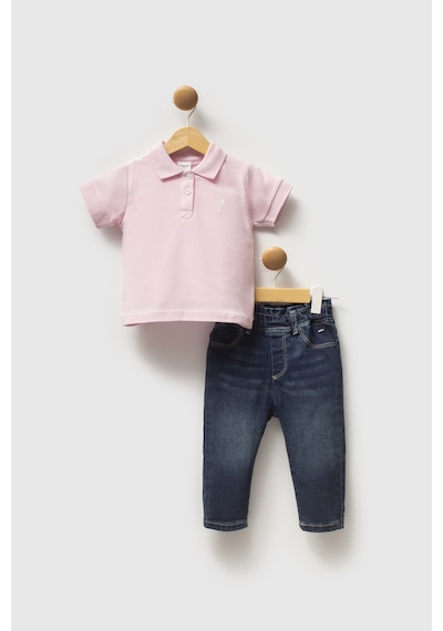U.S. Polo Assn. Kız Bebek Toz Pembe Polo Yaka Tişört Jean Pantolon Takım 2'li 50322910-VR050 U.S. Polo Assn. Kız Bebek Toz Pembe Polo Yaka Tişört Jean Pantolon Takım 2'li 50322910-VR050
