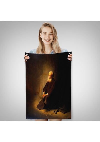 Rembrandt Van Rijn - Hapishanedeki Havari Aziz Peter Diz Çökmüş Duvar Örtüsü-7410